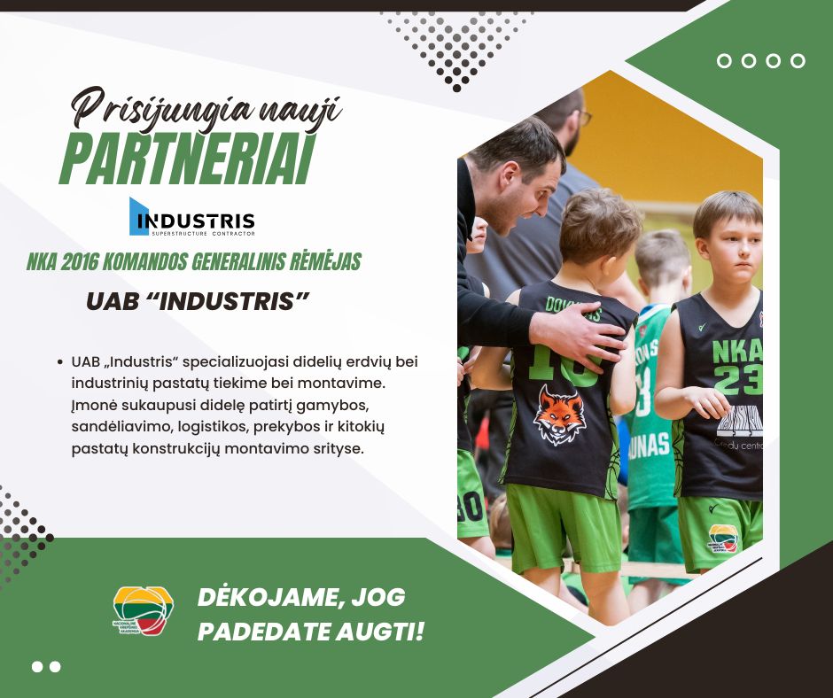 UAB “Industris” partnership with the National Basketball Academy